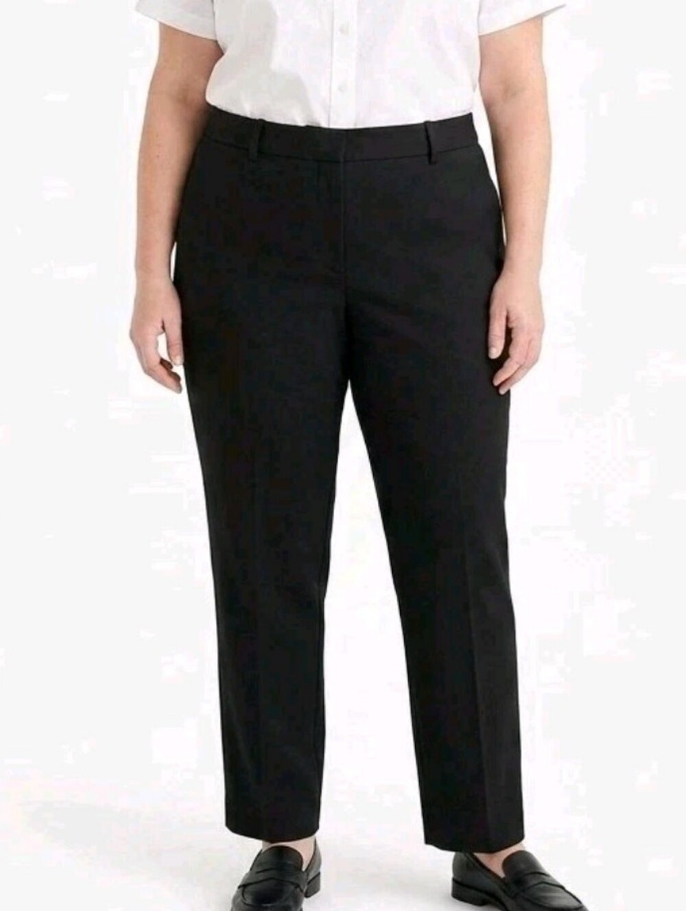 NWT J Crew Kallie Straight Leg Pants Wmns 22 Black Cotton Stretch Twill Trouser